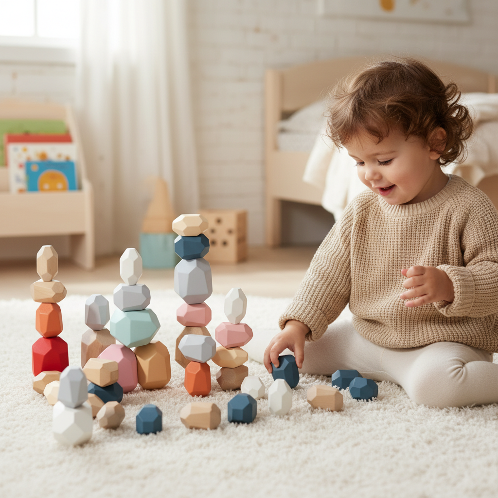 Pierre en bois empilable