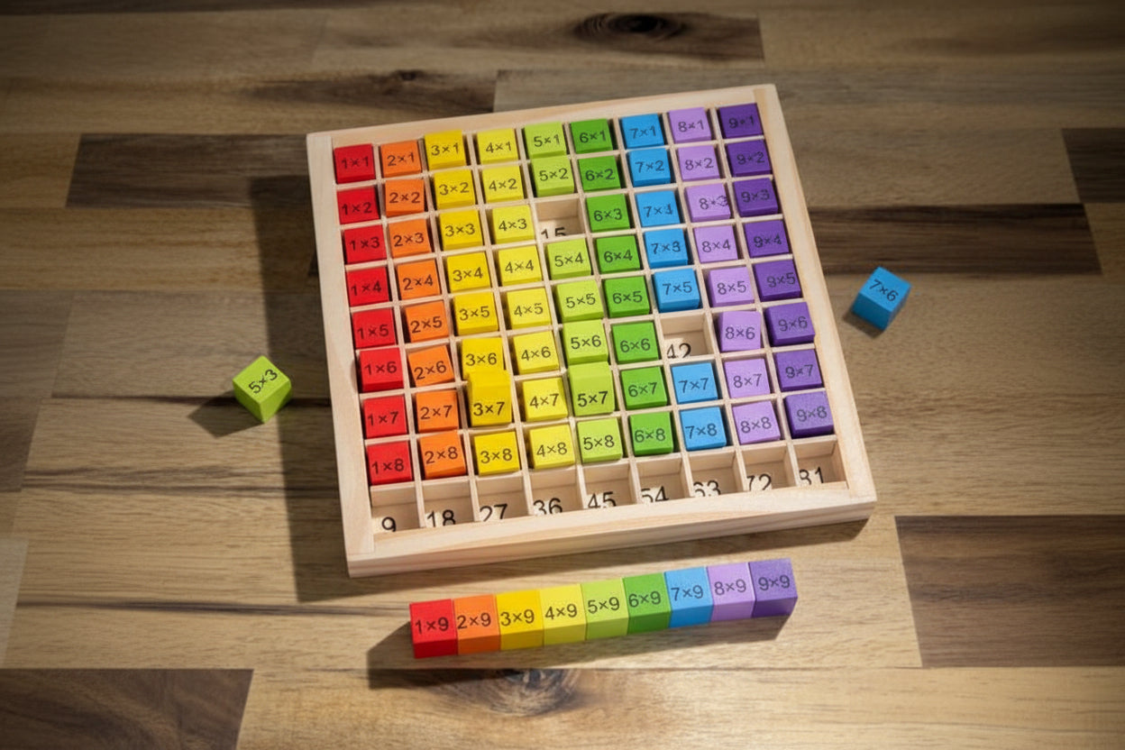 Juguetes educativos de matemáticas de madera Montessori para niños y bebés, tabla de multiplicar del 99, material didáctico para aritmética.